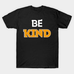 Be Kind in Black & yellow Peach & White T-Shirt